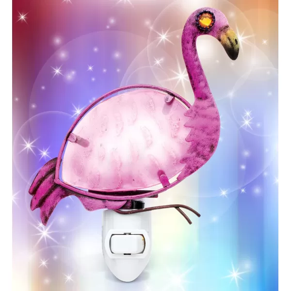 Puzzled Glass Art Night Light Plug in Decorative Socket Lamp Manual On ampamp Off Portable Light for Stairway Bedroom Bathroom Nursery Home Accessory ampamp Kitchen Decor  Flamingo