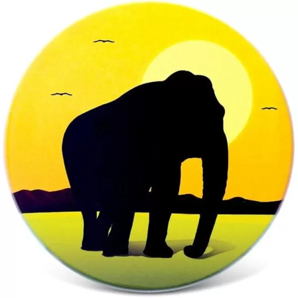 CoTa Global Elephant Silhouette Ceramic Coaster 4 Inch Intricate ampamp Meticulous Detailing Art Handcrafted Decorative Glass Plate Novelty Glassware Coasters Wildlife Themed Home ampamp Kitchen Accessory
