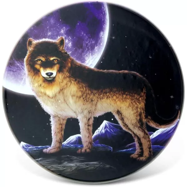 CoTa Global MultiColor Wolf Ceramic Coaster 4 Inch Intricate ampamp Meticulous Detailing Art Handcrafted Decorative Novelty Glassware Board Plate Coasters Wildlife Animals Themed Home ampamp Kitchen Accessory