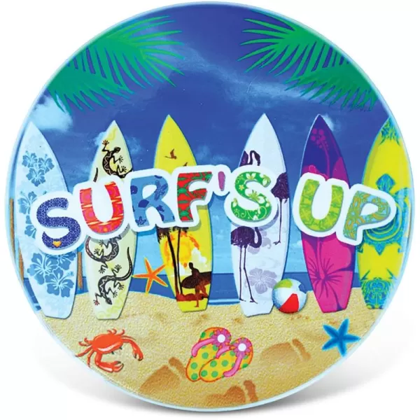 Puzzled Ceramic Coaster Tropical Surfs Up 025 Inch Thick Intricate ampamp Meticulous Detailing Art Handcrafted Decorative Drinkware Coasters Nautical Coastal Beach Themed Home ampamp Kitchen Accessory