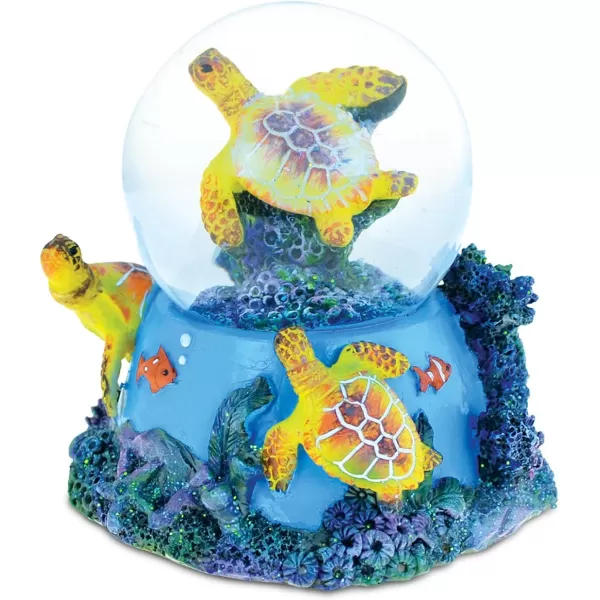 COTA Global Nautical Island Sea Turtle Snow Globe 65mm Figure Intricate Art Resin Coral Sculpture Ocean ampamp Sea Life Theme Dcor Handcrafted Hand Painted Tabletop Figurine Accent Unique Gift Souvenir