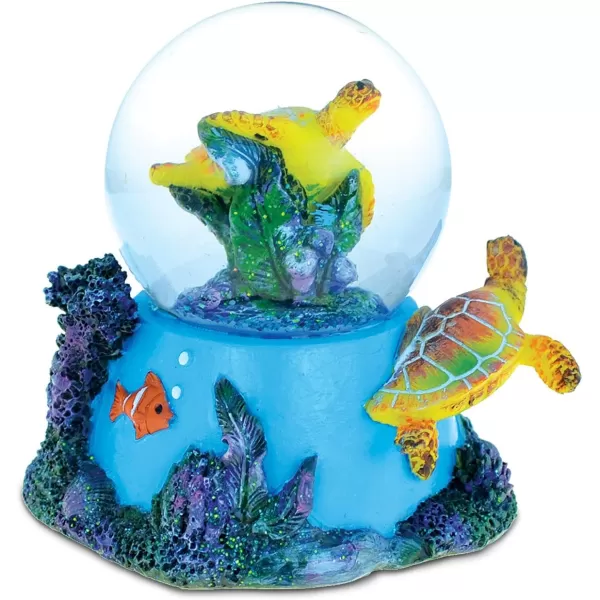 COTA Global Nautical Island Sea Turtle Snow Globe 65mm Figure Intricate Art Resin Coral Sculpture Ocean ampamp Sea Life Theme Dcor Handcrafted Hand Painted Tabletop Figurine Accent Unique Gift Souvenir