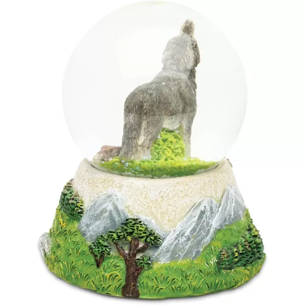 COTA Global Wolf Snow Globe Polyresin Forest Wild Life Animal Collection Jungle Dog Nautical Theme Room Decor Table Top Accent Size 355 x 375 inches Novelty Craft Decorative Gift