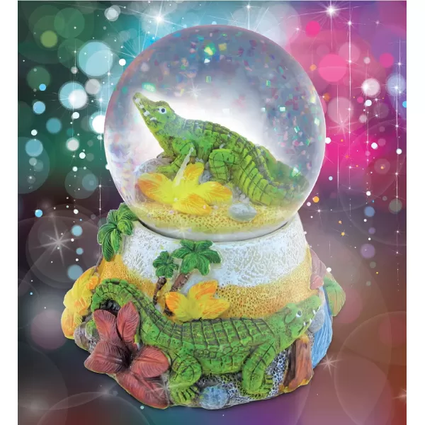 CoTa Global Alligator Stone Snow Globe  Sparkly Water Globe Figurine with Sparkling Glitter Collectible Novelty Ornament for Home Decor for Birthdays Christmas and Valentines Day