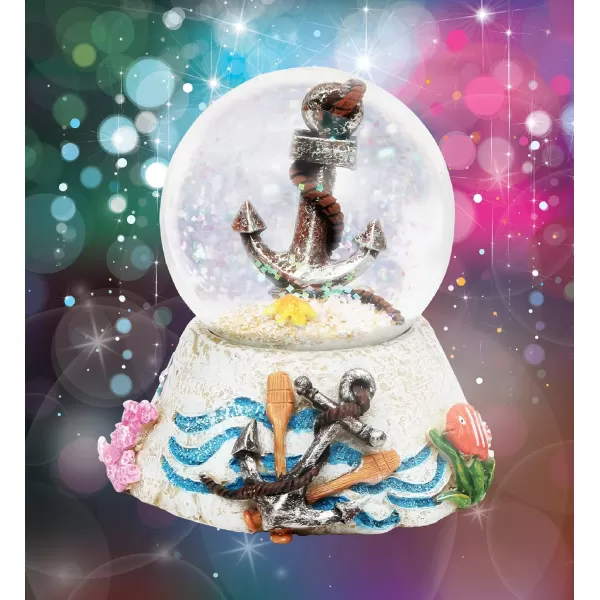 CoTa Global Anchor Stone Snow Globe  Sparkly Water Globe Figurine with Sparkling Glitter Collectible Novelty Ornament for Home Decor for Birthdays Christmas and Valentines Day