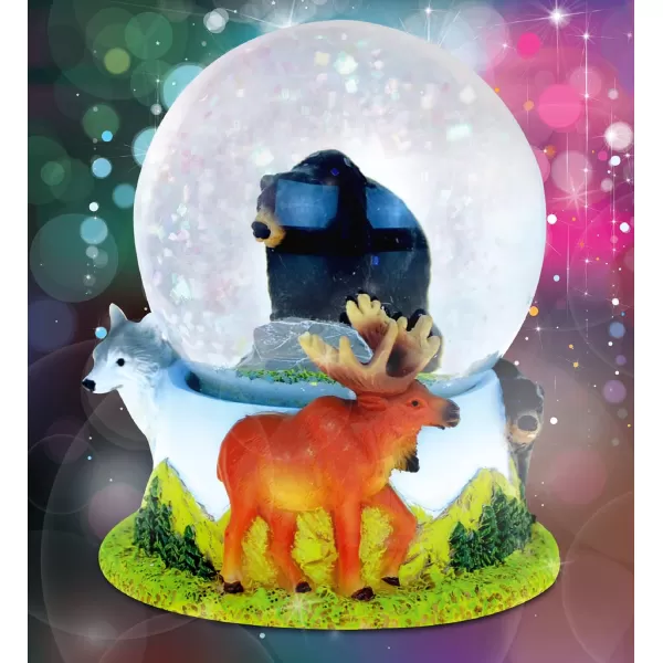 CoTa Global Black Bear Snow Globe  Sparkly Water Globe Figurine with Sparkling Glitter Collectible Novelty Ornament for Home Decor for Birthdays Christmas and Valentines Day  65mm