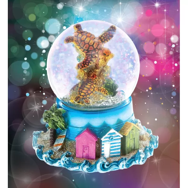 CoTa Global Cool Summer Sea Turtle Snow Globe  Water Globe Figurine with Sparkling Glitter Collectible Novelty Ornament for Home Decor for Birthdays Holiday and Valentines  65mm