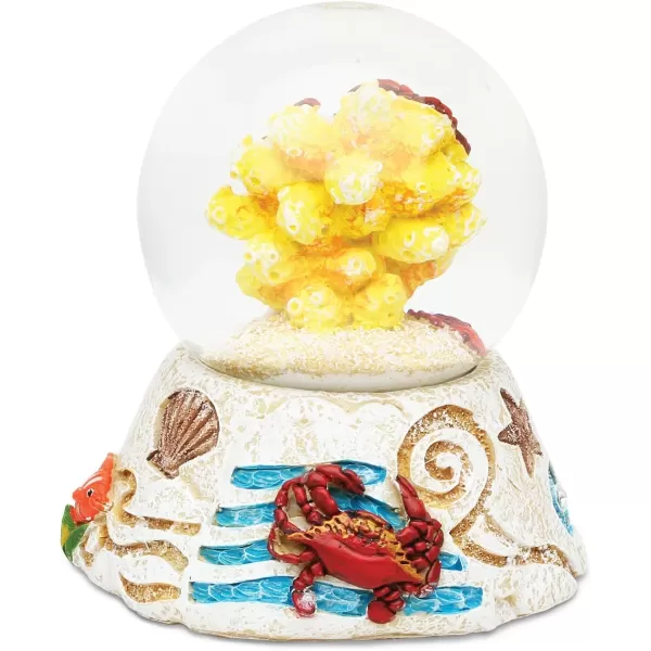 CoTa Global Crab Snow Globe Dome Resin Underwater Ocean Life Collection Nautical Corals Aquatic Marine Theme Room Decor Table Top Accent Size 355 x 375 inches Novelty Craft Decorative Toy Gift