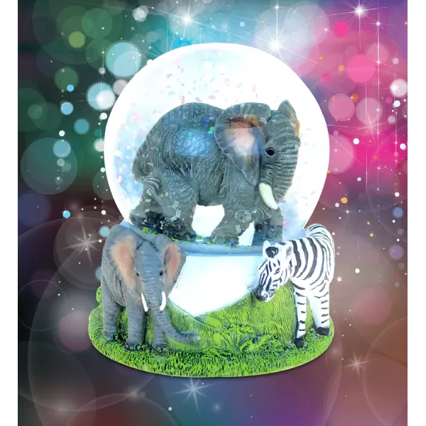 CoTa Global Elephant Snow Globe  Sparkly Water Globe Figurine with Sparkling Glitter Collectible Novelty Ornament for Home Decor for Birthdays Christmas and Valentines Day  65mm