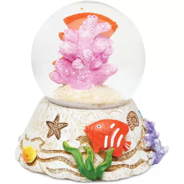 CoTa Global Fish Snow Globe Dome Resin Animals Underwater Collection Ocean Life Nautical Corals Aquatic Marine Theme Room Decor Table Top Accent Size 355 x 375 inches Novelty Craft Decorative Gift