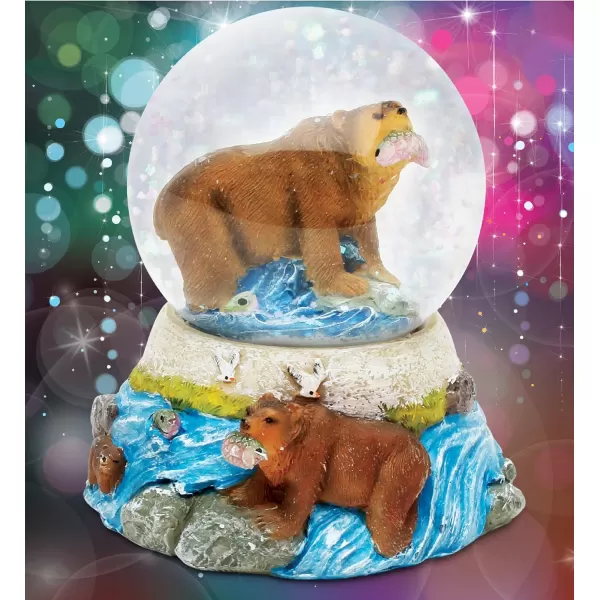 CoTa Global Grizzly Bear Stone Snow Globe  Sparkly Water Globe Figurine with Sparkling Glitter Collectible Novelty Ornament for Home Decor for Birthdays Christmas and Valentines Day