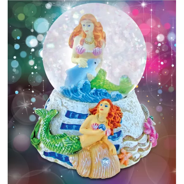 CoTa Global Mermaid Stone Snow Globe  Sparkly Water Globe Figurine with Sparkling Glitter Collectible Novelty Ornament for Home Decor for Birthdays Christmas and Valentines Day