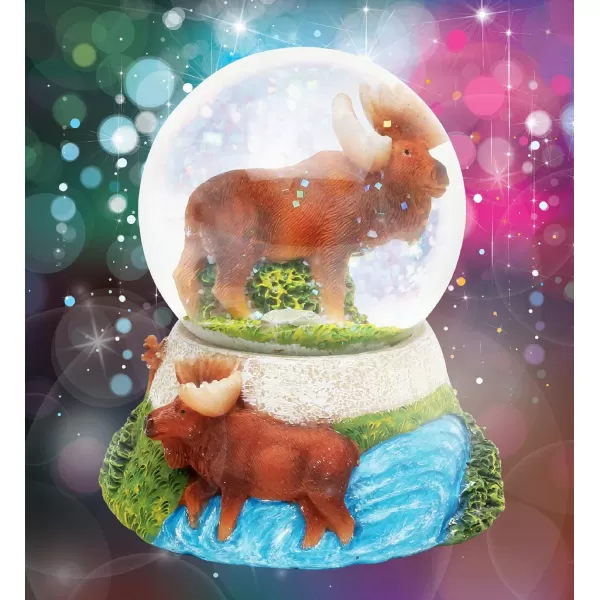 CoTa Global Moose Stone Snow Globe  Sparkly Water Globe Figurine with Sparkling Glitter Collectible Novelty Ornament for Home Decor for Birthdays Christmas and Valentines Day