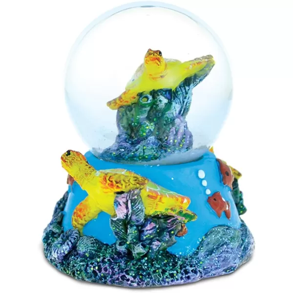 CoTa Global Nautical Island Sea Turtle Snow Globe 45mm Figure Intricate Art Resin Coral Sculpture Ocean ampamp Sea Life Theme Dcor Handcrafted Hand Painted Tabletop Figurine Home Accent Gift Souvenir