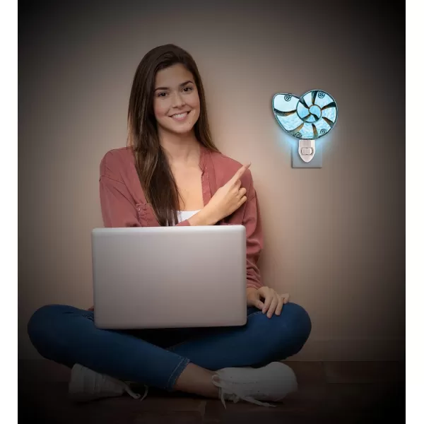 CoTa Global Ocean Life Night Lights  Sea Turtle Shell Mermaid Octopus Home Decor Wall Plug in Night Lights with Switch Decorative Metal Glass Nightlights 4 Piece