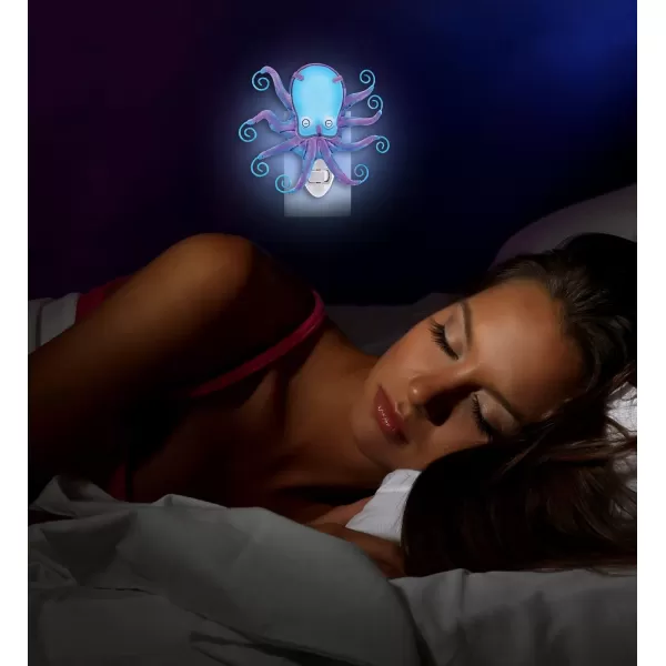CoTa Global Ocean Life Night Lights  Sea Turtle Shell Mermaid Octopus Home Decor Wall Plug in Night Lights with Switch Decorative Metal Glass Nightlights 4 Piece
