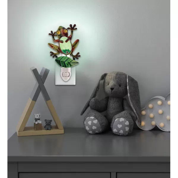 CoTa Global Wildlife Nightlights  Frog Flamingo Giraffe and Shark Home Decor Wall Plug in Night Lights with Switch Decorative Metal Glass Nightlights  4 Pcs Set
