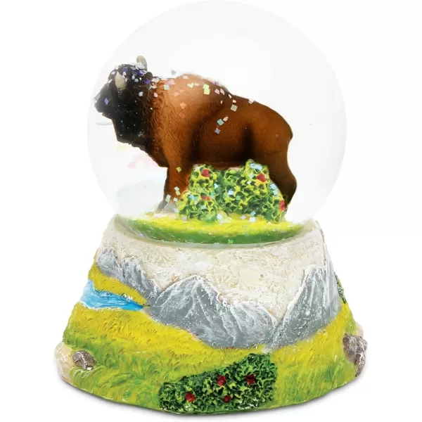 Puzzled COTA Global Buffalo Snow Globe Dome Resin Wild Animal Collection Forest Theme Room Decor Table Top Accent Size 355 x 375 inches Unique Gift Decorative