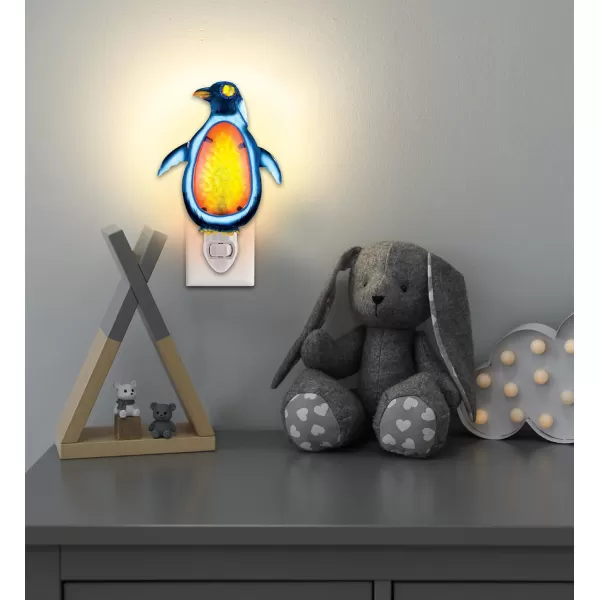 Puzzled Glass Art Night Light Plug in Decorative Socket Lamp Manual On ampamp Off Portable Light for Stairway Bedroom Bathroom Nursery Home Accessory ampamp Kitchen Decor  Penguin