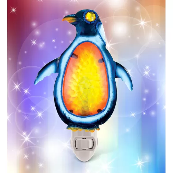 Puzzled Glass Art Night Light Plug in Decorative Socket Lamp Manual On ampamp Off Portable Light for Stairway Bedroom Bathroom Nursery Home Accessory ampamp Kitchen Decor  Penguin