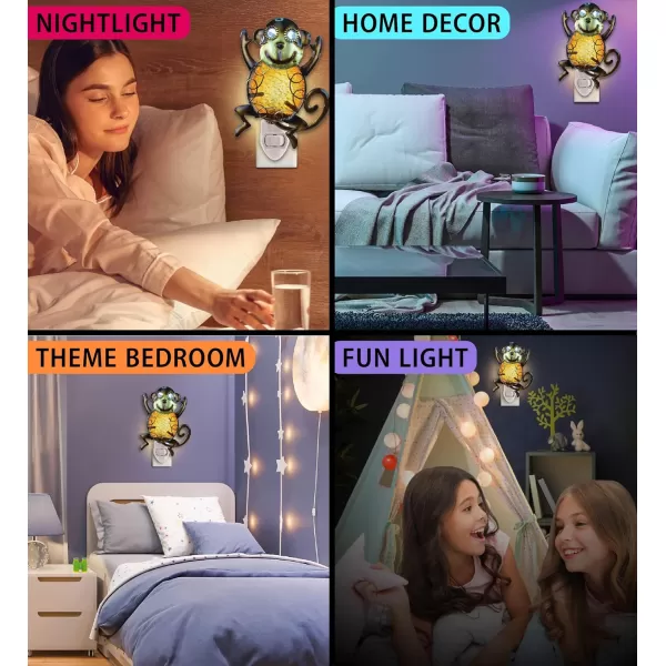 Puzzled Monkey Handcraft Art Glass and Metal Decorative Night Light Home Dcor  Buildings Collection  Elegant Unique Gift and Useful Souvenir