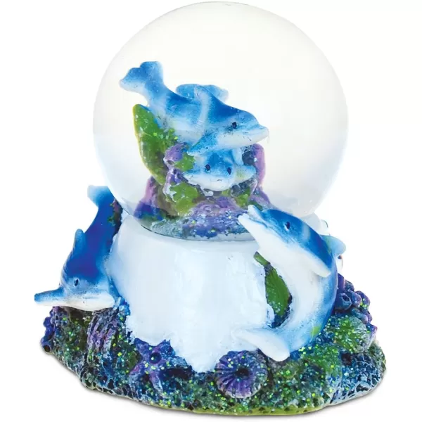 Puzzled Nautical Island Dolphin Cove Underwater Nirvana Intricate Art Resin Coral Sculpture Ocean ampamp Sea Life Theme Dcor Handcrafted Hand Painted Tabletop Snow Globe Home Accent Unique Gift Souvenir