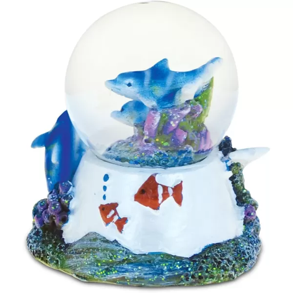 Puzzled Nautical Island Dolphin Cove Underwater Nirvana Intricate Art Resin Coral Sculpture Ocean ampamp Sea Life Theme Dcor Handcrafted Hand Painted Tabletop Snow Globe Home Accent Unique Gift Souvenir