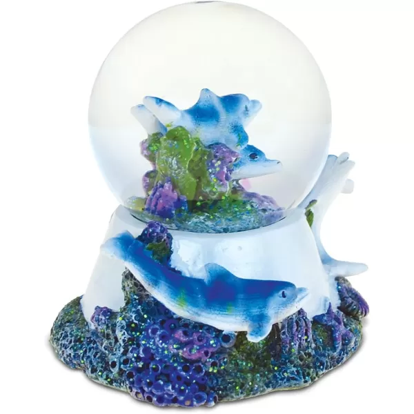 Puzzled Nautical Island Dolphin Cove Underwater Nirvana Intricate Art Resin Coral Sculpture Ocean ampamp Sea Life Theme Dcor Handcrafted Hand Painted Tabletop Snow Globe Home Accent Unique Gift Souvenir