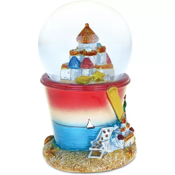 Puzzled Resin Sand Bucket Beach Castle Snow Globe 65mm 45 Inch Tall Figurine Intricate ampamp Meticulous Detailing Art Handcrafted Tabletop Sculpture Statue Centerpiece Accent Palace Themed Home Dcor