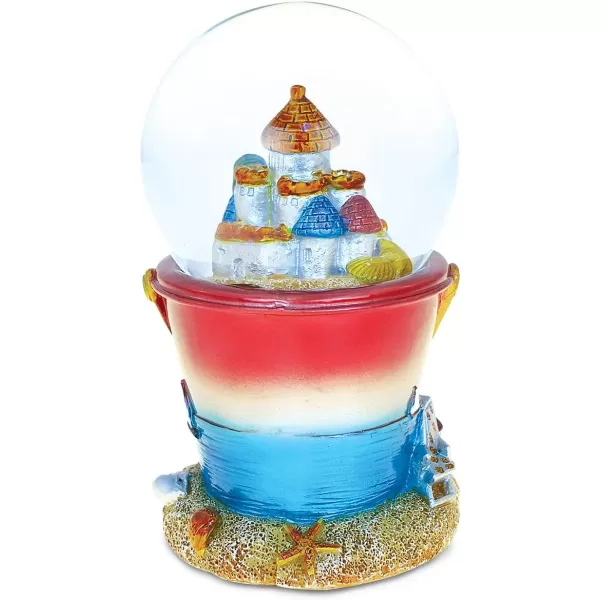 Puzzled Resin Sand Bucket Beach Castle Snow Globe 65mm 45 Inch Tall Figurine Intricate ampamp Meticulous Detailing Art Handcrafted Tabletop Sculpture Statue Centerpiece Accent Palace Themed Home Dcor
