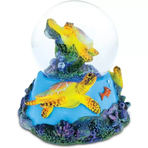 COTA Global Nautical Island Sea Turtle Snow Globe 65mm Figure Intricate Art Resin Coral Sculpture Ocean ampamp Sea Life Theme Dcor Handcrafted Hand Painted Tabletop Figurine Accent Unique Gift Souvenir