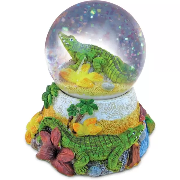CoTa Global Alligator Stone Snow Globe  Sparkly Water Globe Figurine with Sparkling Glitter Collectible Novelty Ornament for Home Decor for Birthdays Christmas and Valentines Day