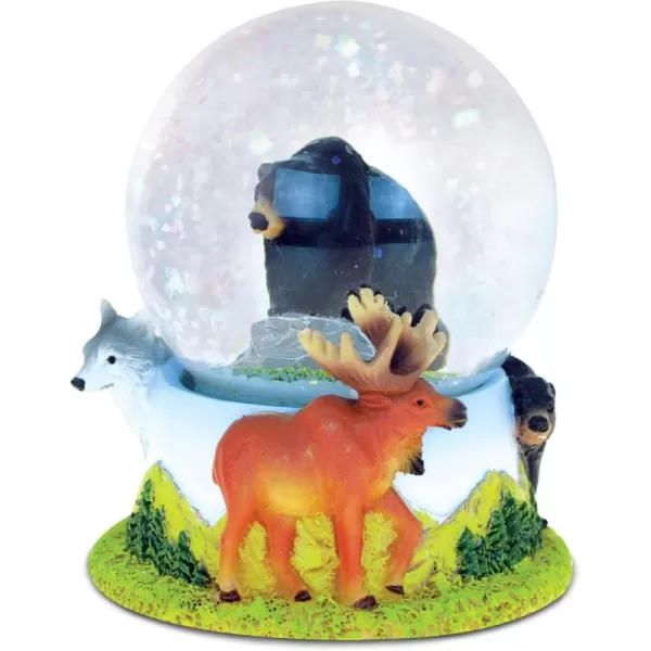 CoTa Global Black Bear Snow Globe  Sparkly Water Globe Figurine with Sparkling Glitter Collectible Novelty Ornament for Home Decor for Birthdays Christmas and Valentines Day  65mm