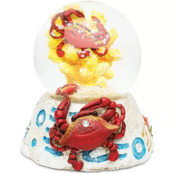 CoTa Global Crab Snow Globe Dome Resin Underwater Ocean Life Collection Nautical Corals Aquatic Marine Theme Room Decor Table Top Accent Size 355 x 375 inches Novelty Craft Decorative Toy Gift