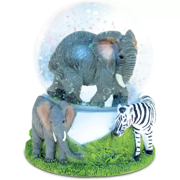 CoTa Global Elephant Snow Globe  Sparkly Water Globe Figurine with Sparkling Glitter Collectible Novelty Ornament for Home Decor for Birthdays Christmas and Valentines Day  65mm