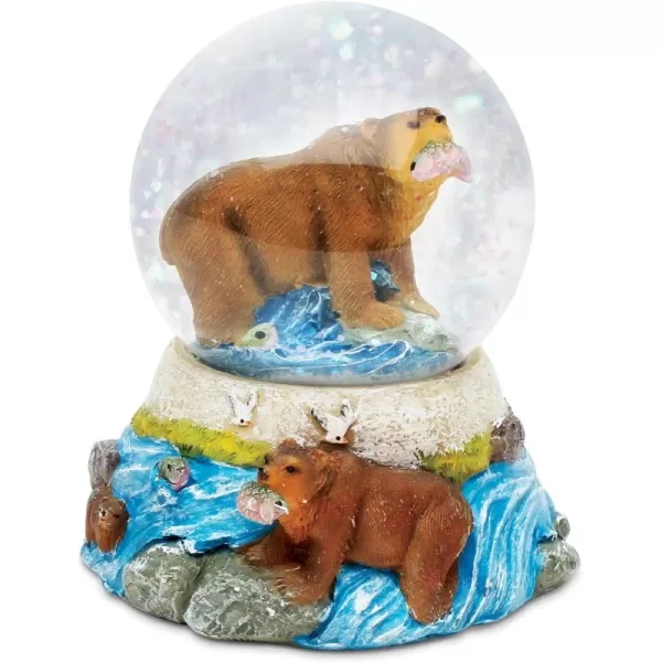 CoTa Global Grizzly Bear Stone Snow Globe  Sparkly Water Globe Figurine with Sparkling Glitter Collectible Novelty Ornament for Home Decor for Birthdays Christmas and Valentines Day