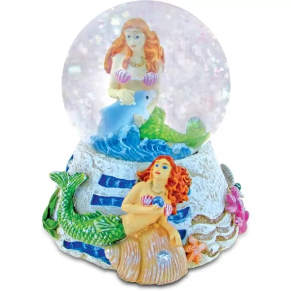 CoTa Global Mermaid Stone Snow Globe  Sparkly Water Globe Figurine with Sparkling Glitter Collectible Novelty Ornament for Home Decor for Birthdays Christmas and Valentines Day