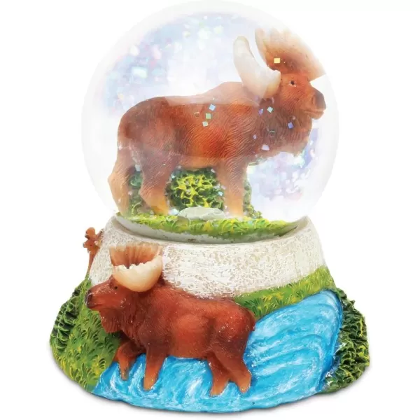 CoTa Global Moose Stone Snow Globe  Sparkly Water Globe Figurine with Sparkling Glitter Collectible Novelty Ornament for Home Decor for Birthdays Christmas and Valentines Day