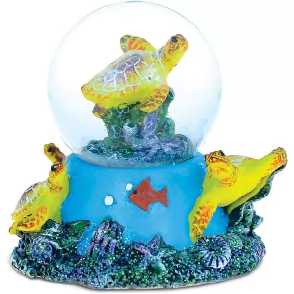 CoTa Global Nautical Island Sea Turtle Snow Globe 45mm Figure Intricate Art Resin Coral Sculpture Ocean ampamp Sea Life Theme Dcor Handcrafted Hand Painted Tabletop Figurine Home Accent Gift Souvenir