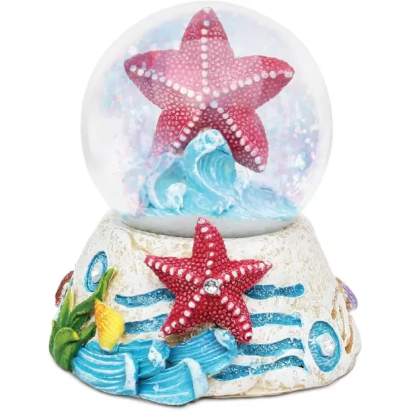 CoTa Global Starfish Stone Snow Globe  Sparkly Water Globe Figurine with Sparkling Glitter Collectible Novelty Ornament for Home Decor for Birthdays Christmas and Valentines Day