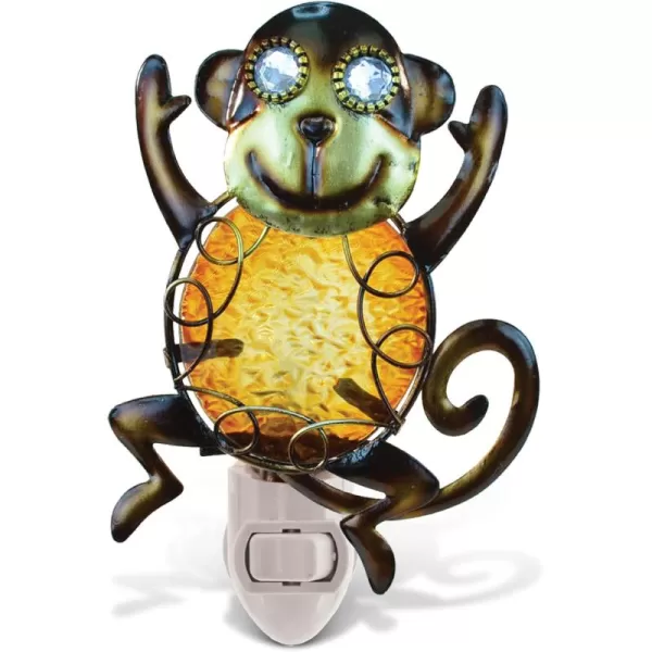 Puzzled Monkey Handcraft Art Glass and Metal Decorative Night Light Home Dcor  Buildings Collection  Elegant Unique Gift and Useful Souvenir