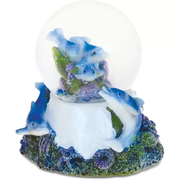 Puzzled Nautical Island Dolphin Cove Underwater Nirvana Intricate Art Resin Coral Sculpture Ocean ampamp Sea Life Theme Dcor Handcrafted Hand Painted Tabletop Snow Globe Home Accent Unique Gift Souvenir