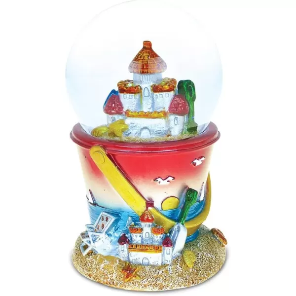 Puzzled Resin Sand Bucket Beach Castle Snow Globe 65mm 45 Inch Tall Figurine Intricate ampamp Meticulous Detailing Art Handcrafted Tabletop Sculpture Statue Centerpiece Accent Palace Themed Home Dcor