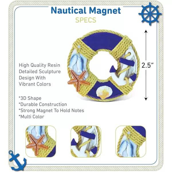 COTA Global Life Ring Refrigerator Nautical Magnet  Maritime Decoration Resin Beach Design Fun and Cute Ocean Marine Magnet for Kitchen Fridge Locker Home Decor and Office Decor Novelty  1 Piece