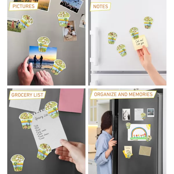 CoTa Global Beach Bucket Refrigerator Sunset Beach Magnets Set of 4  Assorted Resin and Crystals Design Fun ampamp Cute Beach Magnets For Kitchen Fridge Locker Home Decor ampamp Office Decor Novelty  4 Pack