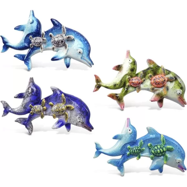 COTA Global Dolphins with Sea Turtles Refrigerator BobbleEye Magnets Set of 4  Assorted Color Fun Ocean Life Big Eye Magnets for Kitchen Fridge Home Decor ampamp Cool Office Decorative Novelty  4 Pack