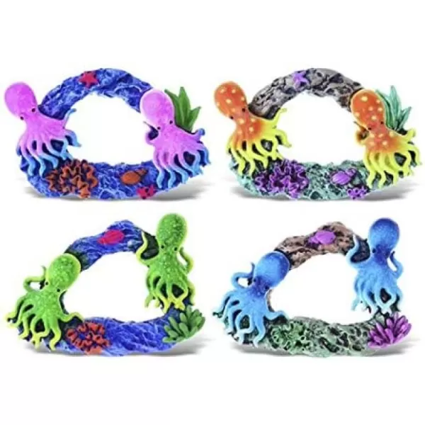 CoTa Global Octopus Coral Reef Refrigerator Magnets Set of 4  Assorted Color Novelty Ocean Life Fridge Door Magnets Cute Resin Magnets Home Decor ampamp Cool Office Underwater Nautical Decor  4 Pack