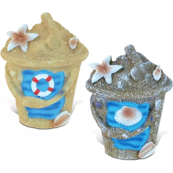 Puzzled Beach Bucket Refrigerator Blue Wave Magnet  Beach Theme  Set of 2  Unique Affordable Gift and Souvenir  Item 7646