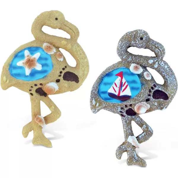 Puzzled Flamingo Refrigerator Blue Wave Magnet  Birds Theme  Set of 2  Unique Affordable Gift and Souvenir  Item 7647