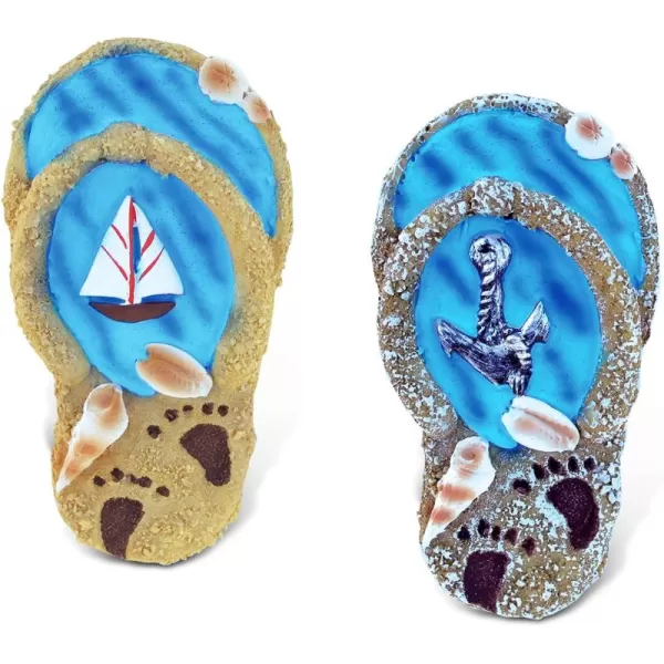 Puzzled Flip Flop Refrigerator Blue Wave Magnet  Beach Theme  Set of 2  Unique Affordable Gift and Souvenir  Item 7649